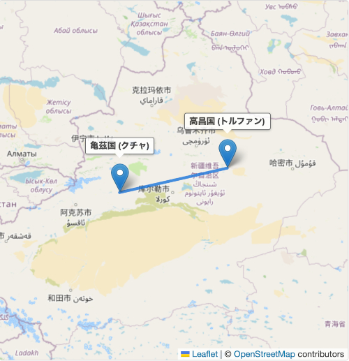 高昌国（トルファン）から亀茲国